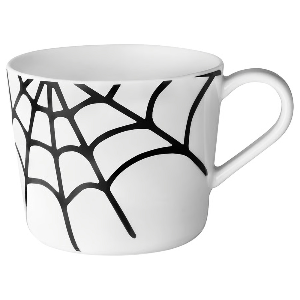 IKEA KUSTFYR Mug, White/Black, 12 oz (706.173.58) NEW